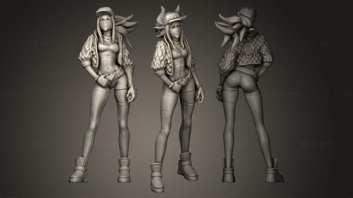Figurines of girls (KDA Akali, STKGL_0100) 3D models for cnc